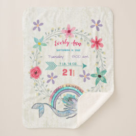 Manta Sherpa Chase Rainbows Baby Girl Stats Watercolor Sirena