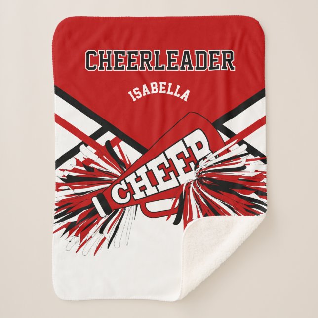 Manta Sherpa Cheerleader 📣 Red, White & Black (Anverso)