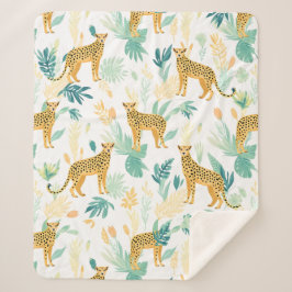 Manta Sherpa Cheetah acuarela