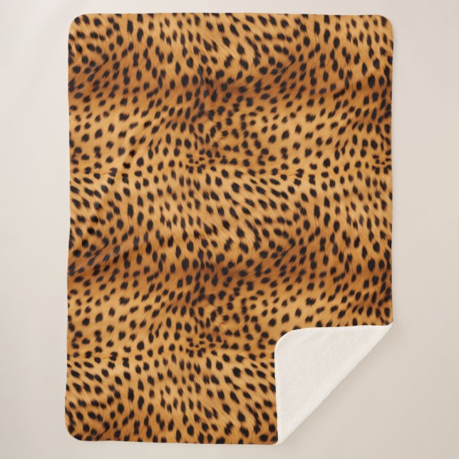 Manta Sherpa Cheetah Animal Fur (Anverso)