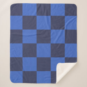 Manta Sherpa Cheques croatas azules modernos Sherpa Blanket
