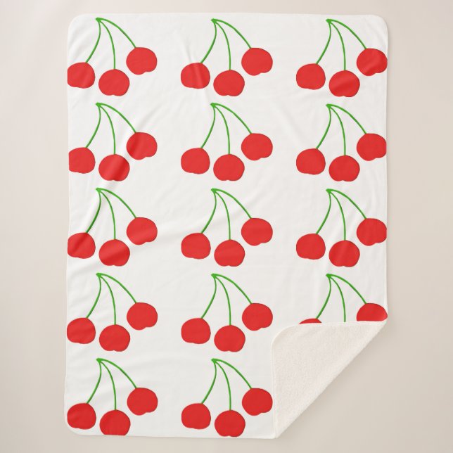 Manta Sherpa Cherries Blanket (Anverso)