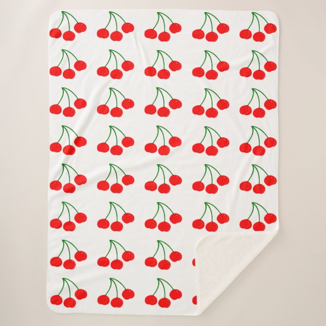 Manta Sherpa Cherries Sherpa Blanket (Anverso)