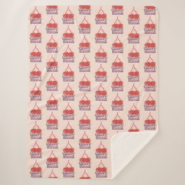 Manta Sherpa Cherry Bloom Sherpa Blanket (Anverso)