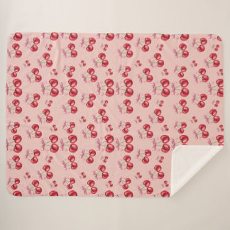 Manta Sherpa Cherry Blossom Pink Pattern Sherpa Fleece Blanket