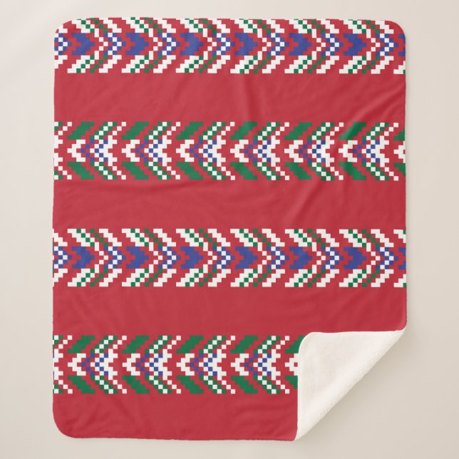 Manta Sherpa Chevron fair isle sin fisuras diseñallover,  (Anverso)