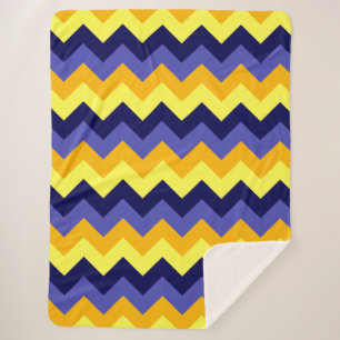 Manta Sherpa Chevrons dorados azules Gran Sherpa Blanket