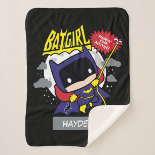 Manta Sherpa Chibi Batgirl Preparado Para La Acción