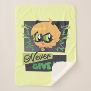 Manta Sherpa Chibi Cat Noir Nunca se rinde