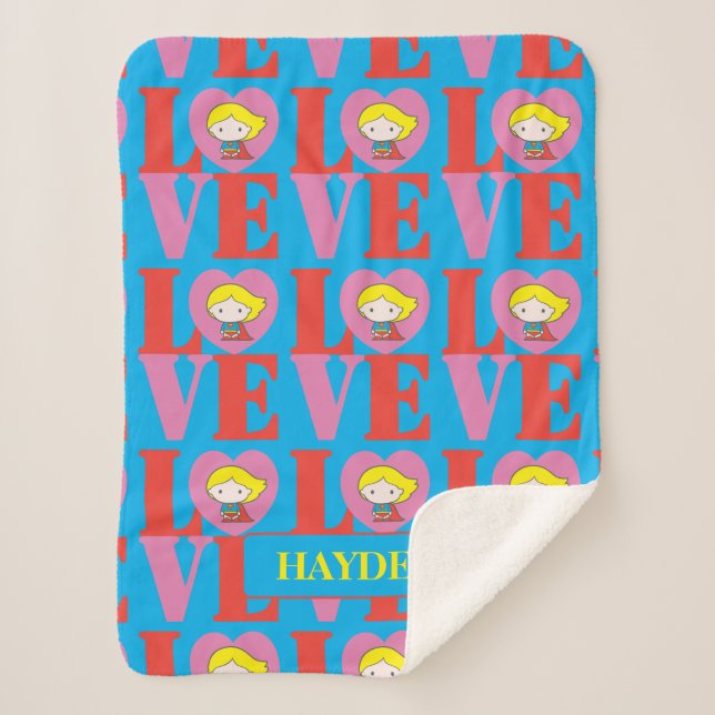 Manta Sherpa Chibi Supergirl LOVE (Anverso)