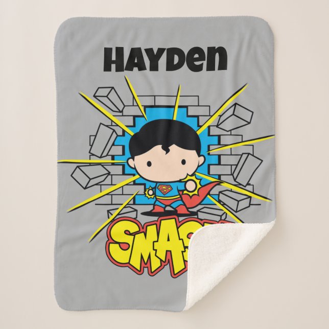 Manta Sherpa Chibi Superman Smashing Through Brick Wall (Anverso)