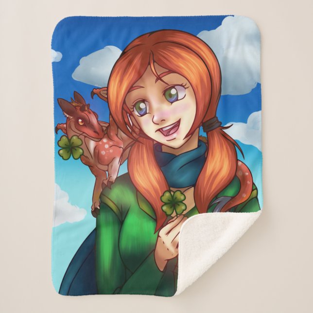 Manta Sherpa Chica afortunado (Anverso)