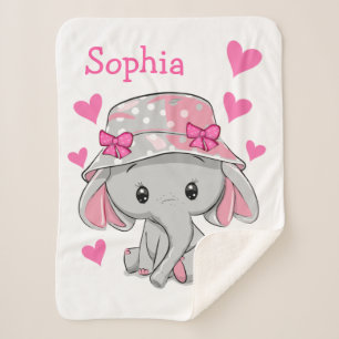 Manta Sherpa Chica Cute Baby Elephant