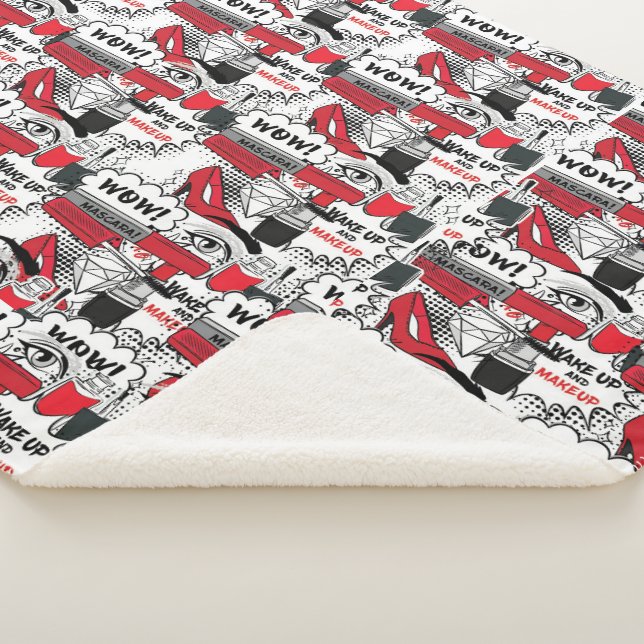 Manta Sherpa Chica de maquillaje lindo - Belleza kawaii y moda  (3/4)