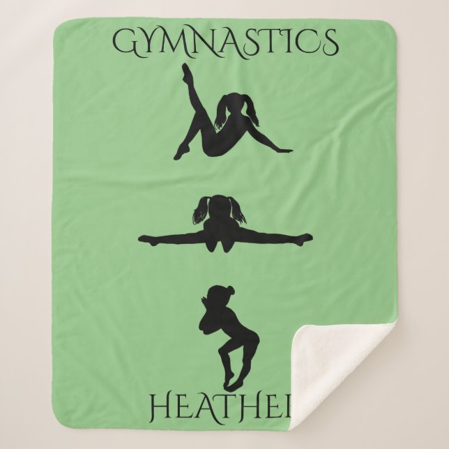 Manta Sherpa CHICA GIMNASTICS SHERPA BLANKET. Nombre personaliz (Anverso)