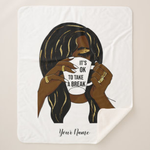 Manta Sherpa Chica negro mujer afroamericana cita inspiradora