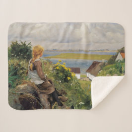 Manta Sherpa Chica perdido en el pensamiento (por H.A. Brendeki