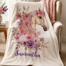 Chica Rosa Púrpura Caballo Monograma Caprichoso