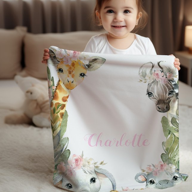 Manta Sherpa Chica Safari Baby Blanket (Subido por el creador)