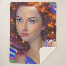 Manta Sherpa Chica soñado con luces arcoiris