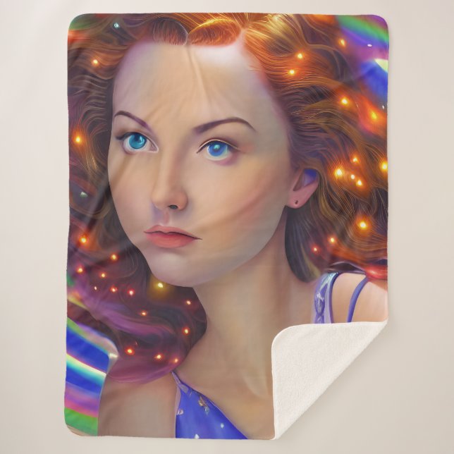 Manta Sherpa Chica soñado con luces arcoiris (Anverso)