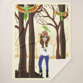 Manta Sherpa Chica y loros