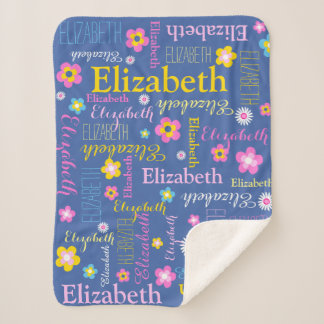 Manta Sherpa Chicas amarillos rosas azules Elizabeth nombra man