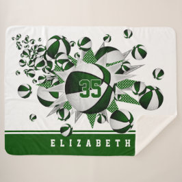 Manta Sherpa chicas blancos verdes sala deportiva baloncesto es