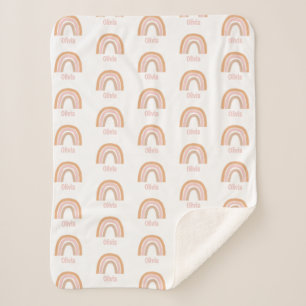 Manta Sherpa Chicas Cute el nombre del arcoiris color de agua r