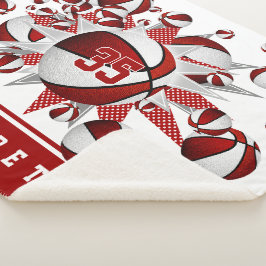 Manta Sherpa chicas estrellas de baloncesto blanco rojo persona