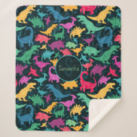 Chicas Girly Floral Dinosaur Silhouette