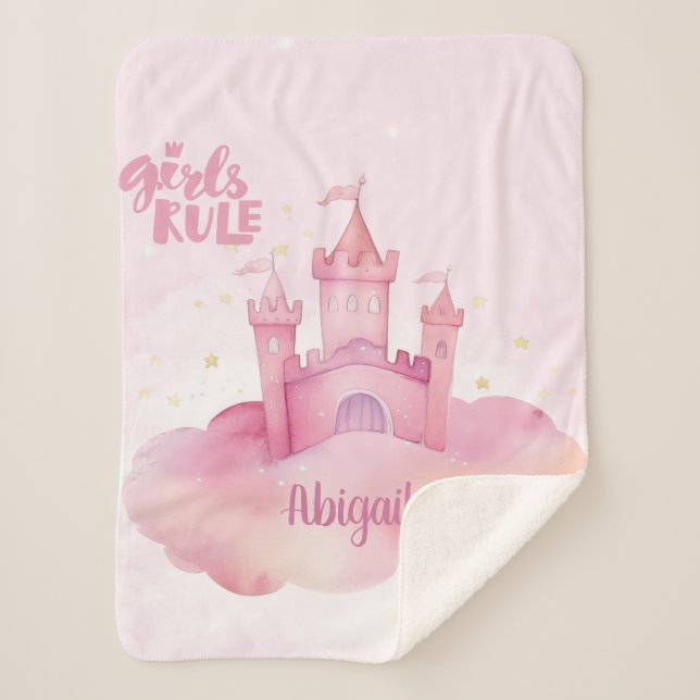 Manta Sherpa Chicas gobiernan el palacio en la acuarela de la n (Anverso)