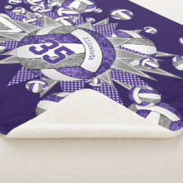 Manta Sherpa chicas grises morados estrella del voleibol