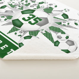 Manta Sherpa chicas grises verdes estrellas de baloncesto depor