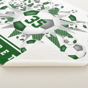 Manta Sherpa chicas grises verdes estrellas de baloncesto depor