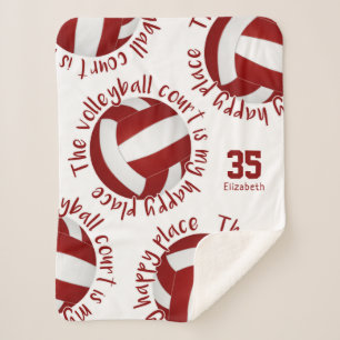 Manta Sherpa chicas marrones cancha de voleibol blanco lugar fe