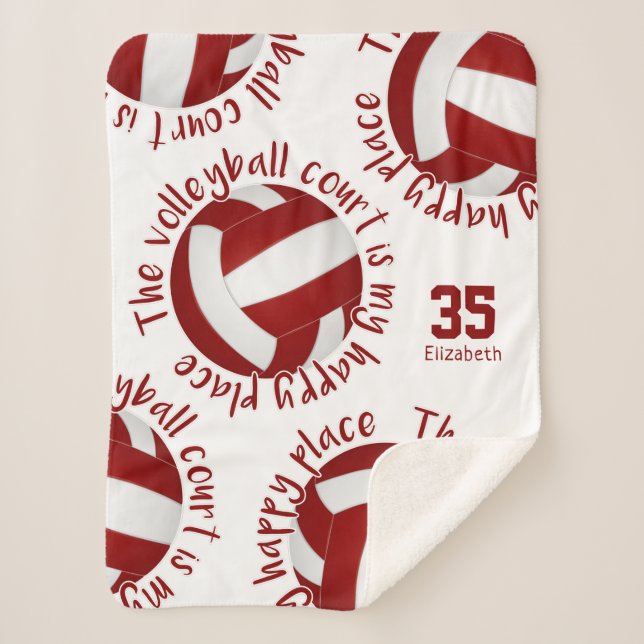 Manta Sherpa chicas marrones cancha de voleibol blanco lugar fe (Anverso)