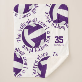 Manta Sherpa chicas pista de voleibol blanco púrpura lugar feli