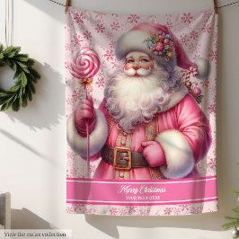 Manta Sherpa Chicas Rosa Santa Claus Blanket Pinkmas Personaliz
