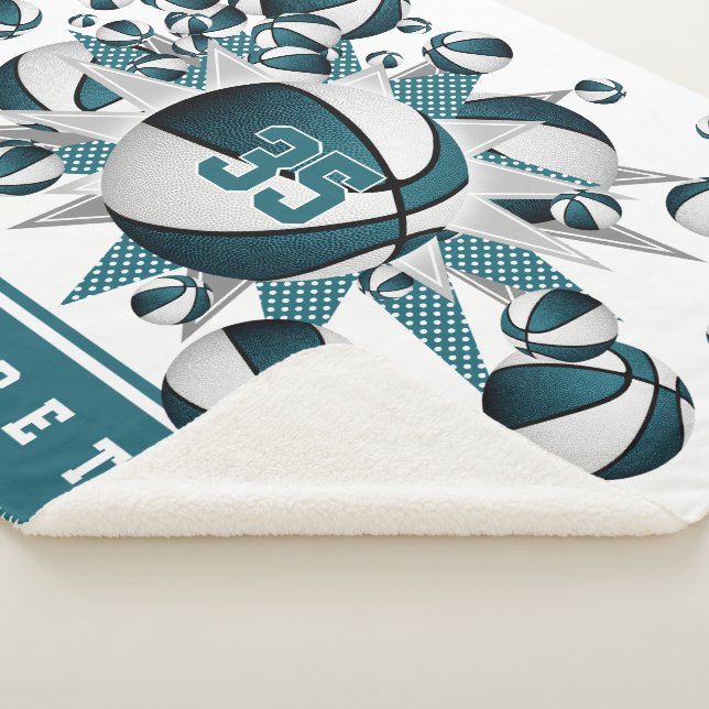 Manta Sherpa chicas verde azulados estrellas de baloncesto depo (3/4)