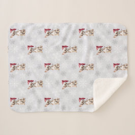 Manta Sherpa Chihuahua Chi Dog en Santa Hat Grey