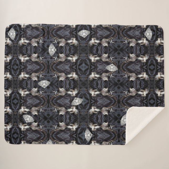 Manta Sherpa Chimigos - Chihuahuas y diamantes (Anverso (horizontal))