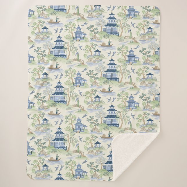 Manta Sherpa Chinoiserie (Anverso)