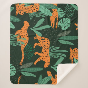 Manta Sherpa Chita exótica: Verano tropical sin foco.