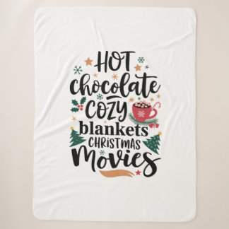 Manta Sherpa Chocolate Caliente & Ambiente Navideñ