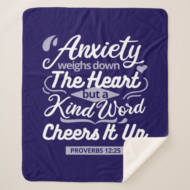 Manta Sherpa Christian Encouragement Quote – Anxiety & Kindness (Anverso)