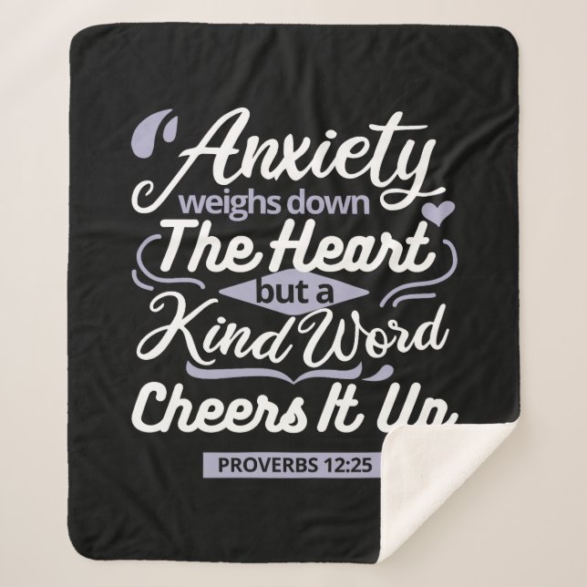Manta Sherpa Christian Encouragement Quote – Anxiety & Kindness (Anverso)