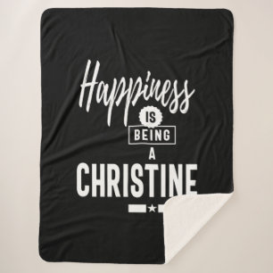 Manta Sherpa Christine Nombre personalizado Regalo de cumpleaño