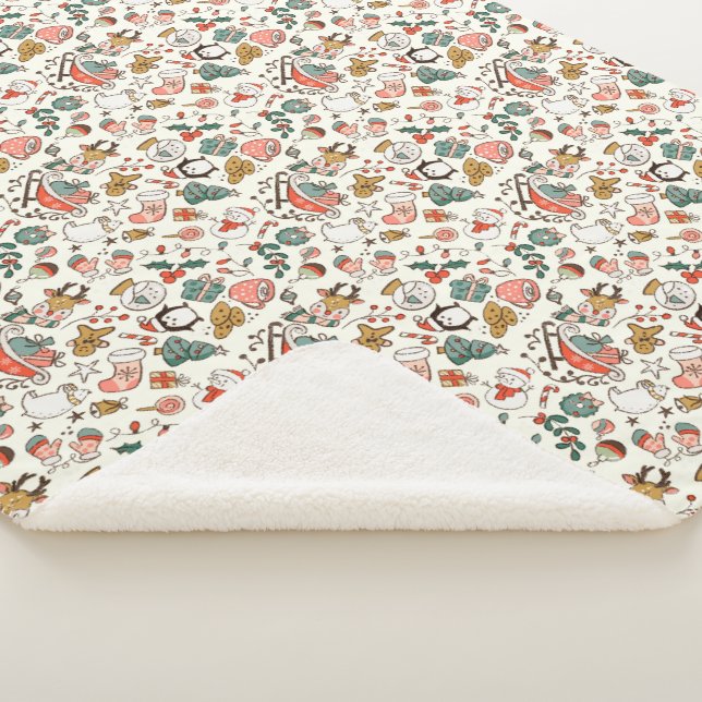 Manta Sherpa Christmas Ditsy Doodles  (3/4)