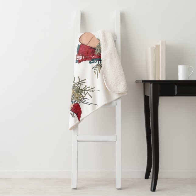 Manta Sherpa Christmas Girl Sherpa Blanket (In situ)